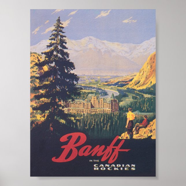 Affiche Vintage voyage de Banff Canada (Devant)