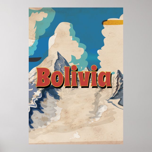 Affiche Vintage voyage de Bolivie (Devant)