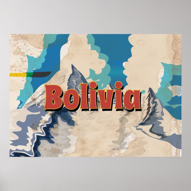 Affiche Vintage voyage de Bolivie (Devant)