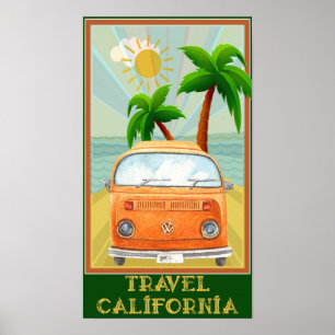 Affiche Vintage voyage de Californie
