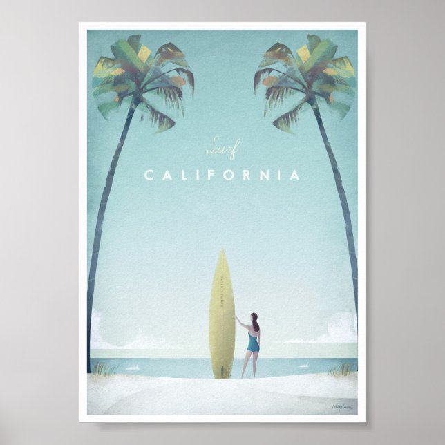 Affiche Vintage voyage de Californie (Devant)
