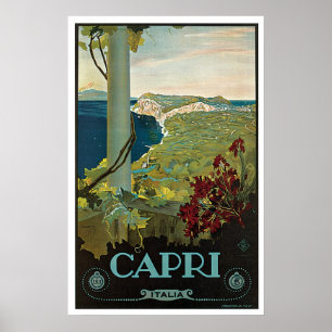 Affiche Vintage voyage de Capri Italie Italie