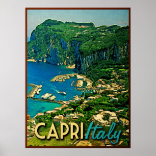 Affiche Vintage voyage de Capris Italie