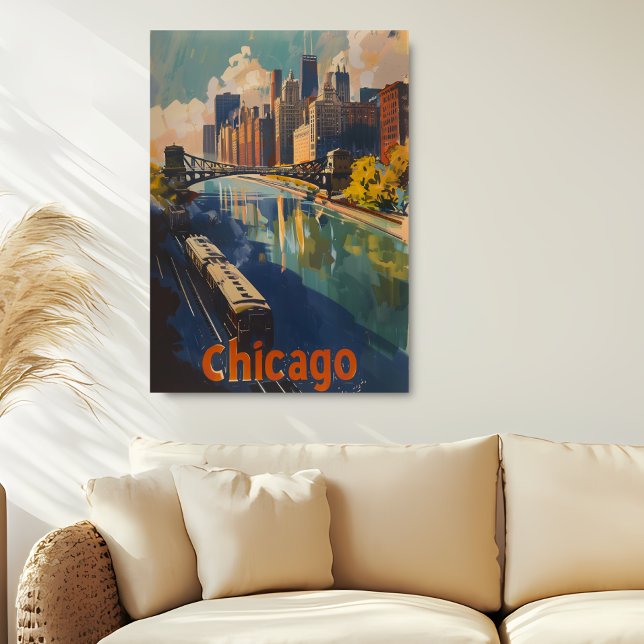 Affiche Vintage voyage de Chicago (Créateur téléchargé)