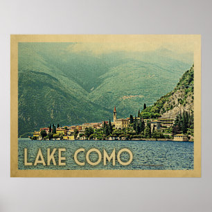 Affiche Vintage voyage de Como Italie de lac