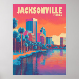 Affiche Vintage voyage de Jacksonville Florida