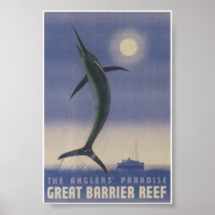 Affiche Vintage voyage de la Grande barrière de corail