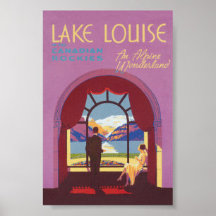 Affiche Vintage voyage de Lake Louise Canada