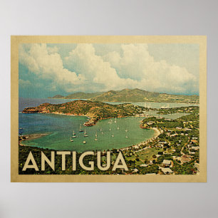 Affiche Vintage voyage de l'Antigua