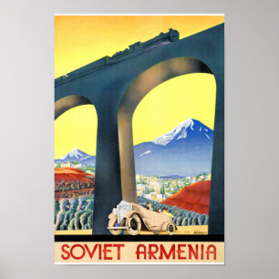 Affiche Vintage voyage de l'Arménie soviétique res
