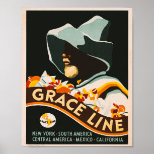 Affiche Vintage voyage de ligne de grâce