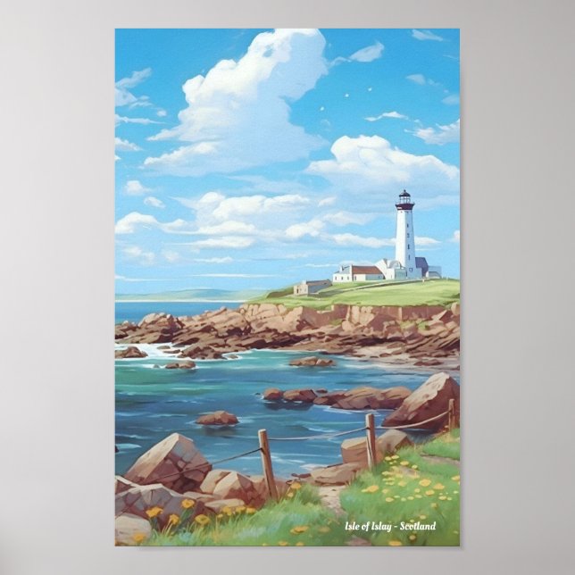 Affiche Vintage voyage de l'île Islay Scotland (Devant)