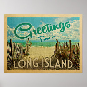 Affiche Vintage voyage de Long Island Beach