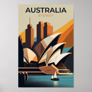 Affiche Vintage voyage de l'opéra australien de Sy