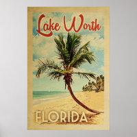 Vintage voyage de palmier du lac Worth
