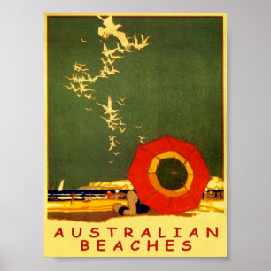 Affiche Vintage voyage de plages Australie