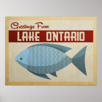 Vintage voyage de poisson bleu du lac Ontario