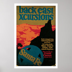 Affiche Vintage voyage de Santa Fe, Nouveau Mexique