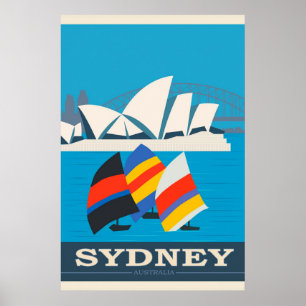 Affiche Vintage voyage de Sydney Australie