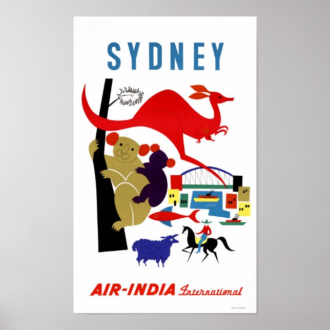 Affiche Vintage voyage de Sydney restaurée (Devant)