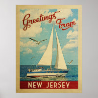 Vintage voyage de voilier du New Jersey