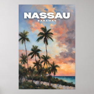 Affiche Vintage voyage des Bahamas de Nassau