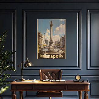Affiche Vintage voyage d'Indianapolis