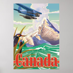 Affiche Vintage voyage du Canada