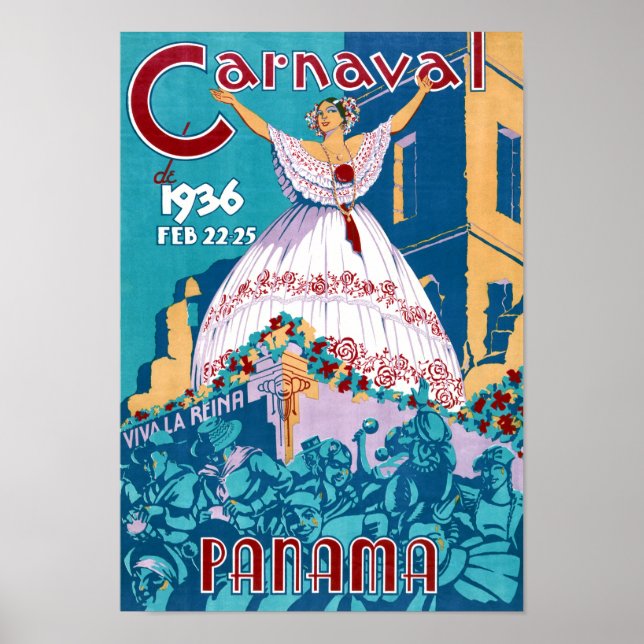 Affiche Vintage voyage du Carnaval de Panama resta (Devant)