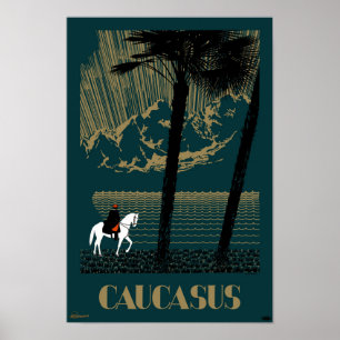 Affiche Vintage voyage du Caucase restaurée