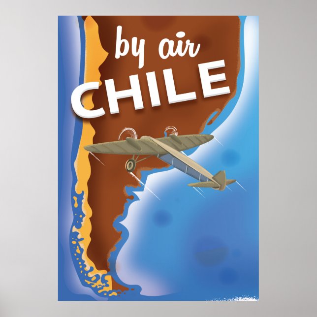 Affiche Vintage voyage du Chili (Devant)