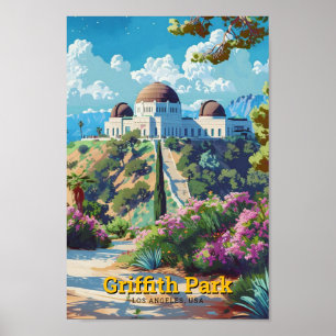 Affiche Vintage voyage du Griffith Park Los Angeles USA