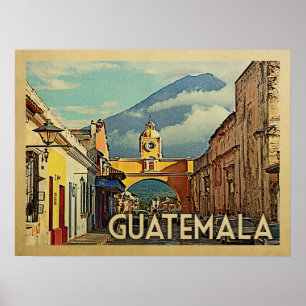 Affiche Vintage voyage du Guatemala