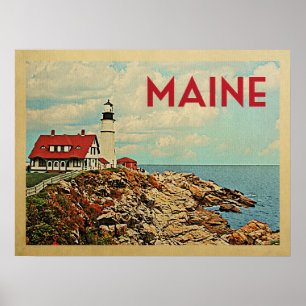 Affiche Vintage voyage du Maine