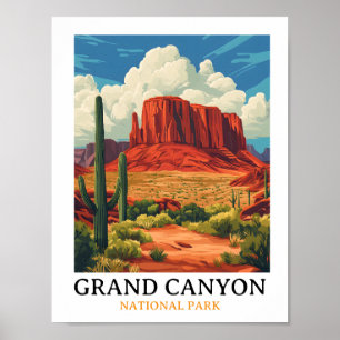 Affiche Vintage voyage du parc national du Grand Canyon