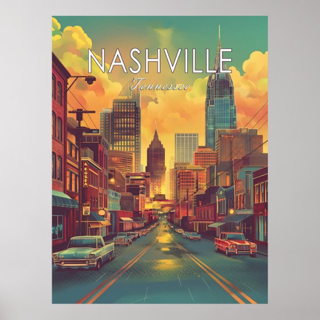 Affiche Vintage voyage du Tennessee de Nashville (Devant)