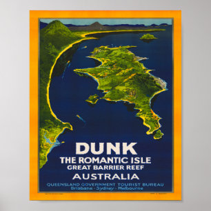 Affiche Vintage voyage Dunk Australie