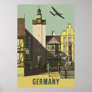 Affiche Vintage voyage en Allemagne