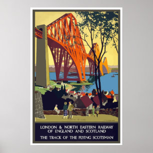 Affiche Vintage voyage ferroviaire de Londres et du Nord-E