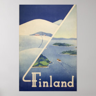 Affiche Vintage voyage finlandais