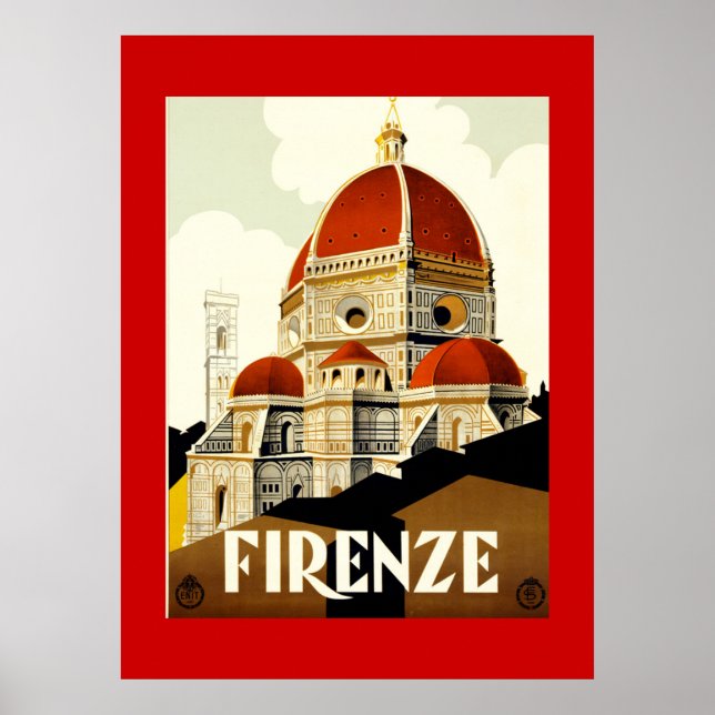 Affiche Vintage voyage Florence Italie Imprimer (Devant)