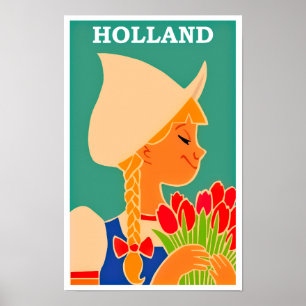 Affiche Vintage voyage hollandais