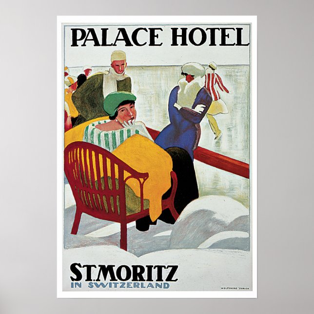 Affiche Vintage voyage, Hôtel Palace (Devant)