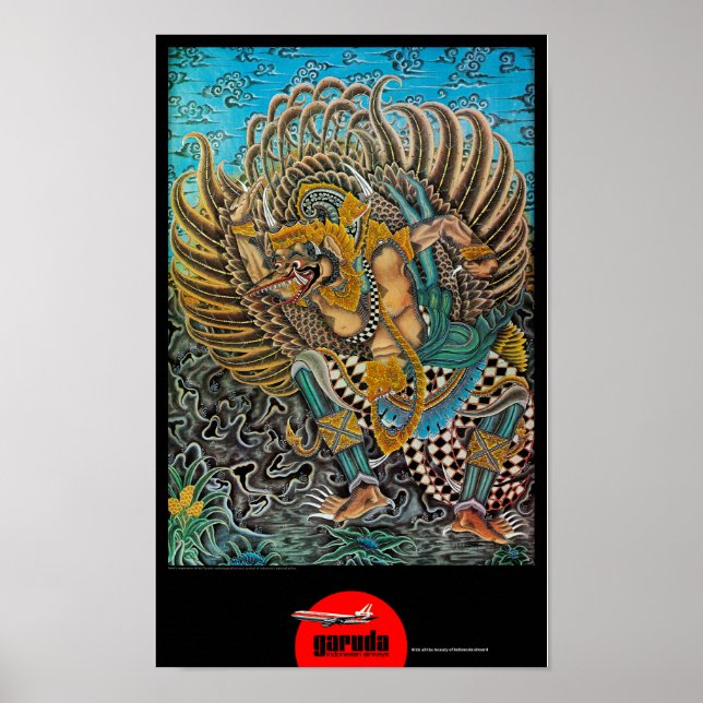 Affiche Vintage voyage indonésienne restaurée (Devant)