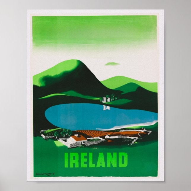 Affiche Vintage voyage irlandais (Devant)