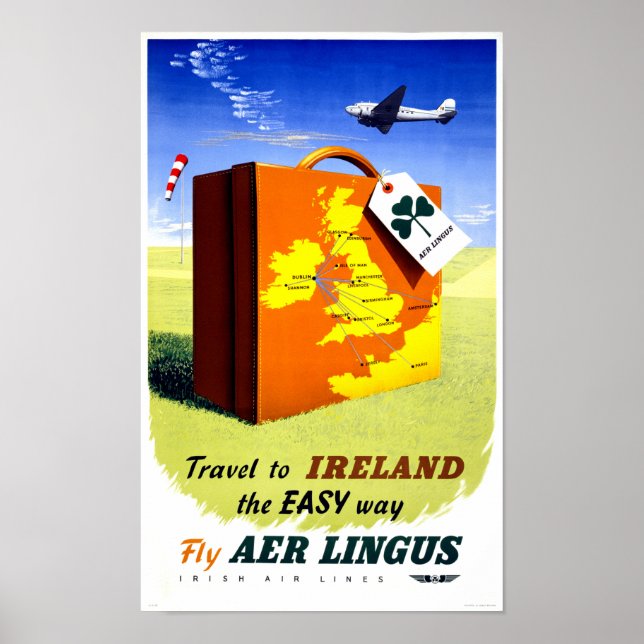 Affiche Vintage voyage irlandaise restaurée (Devant)