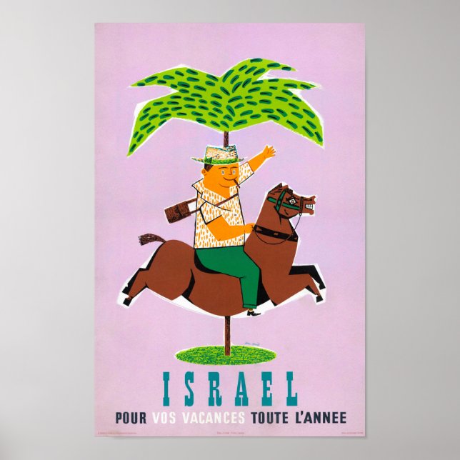 Affiche Vintage voyage Israël restaurée (Devant)