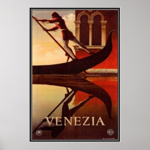 Affiche Vintage voyage Italie, Venise -