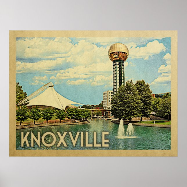 Affiche Vintage voyage Knoxville Tennessee (Devant)