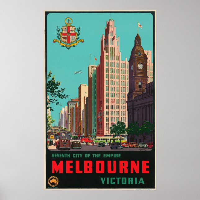 Affiche Vintage voyage - Melbourne - Australie